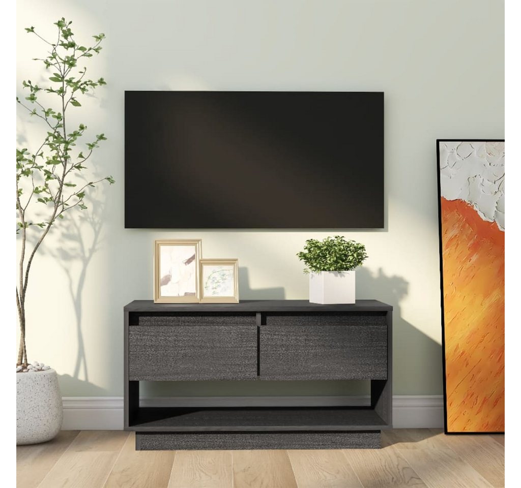 vidaXL TV-Schrank TV-Schrank Grau 74x34x40 cm Massivholz Kiefer Lowboard günstig online kaufen