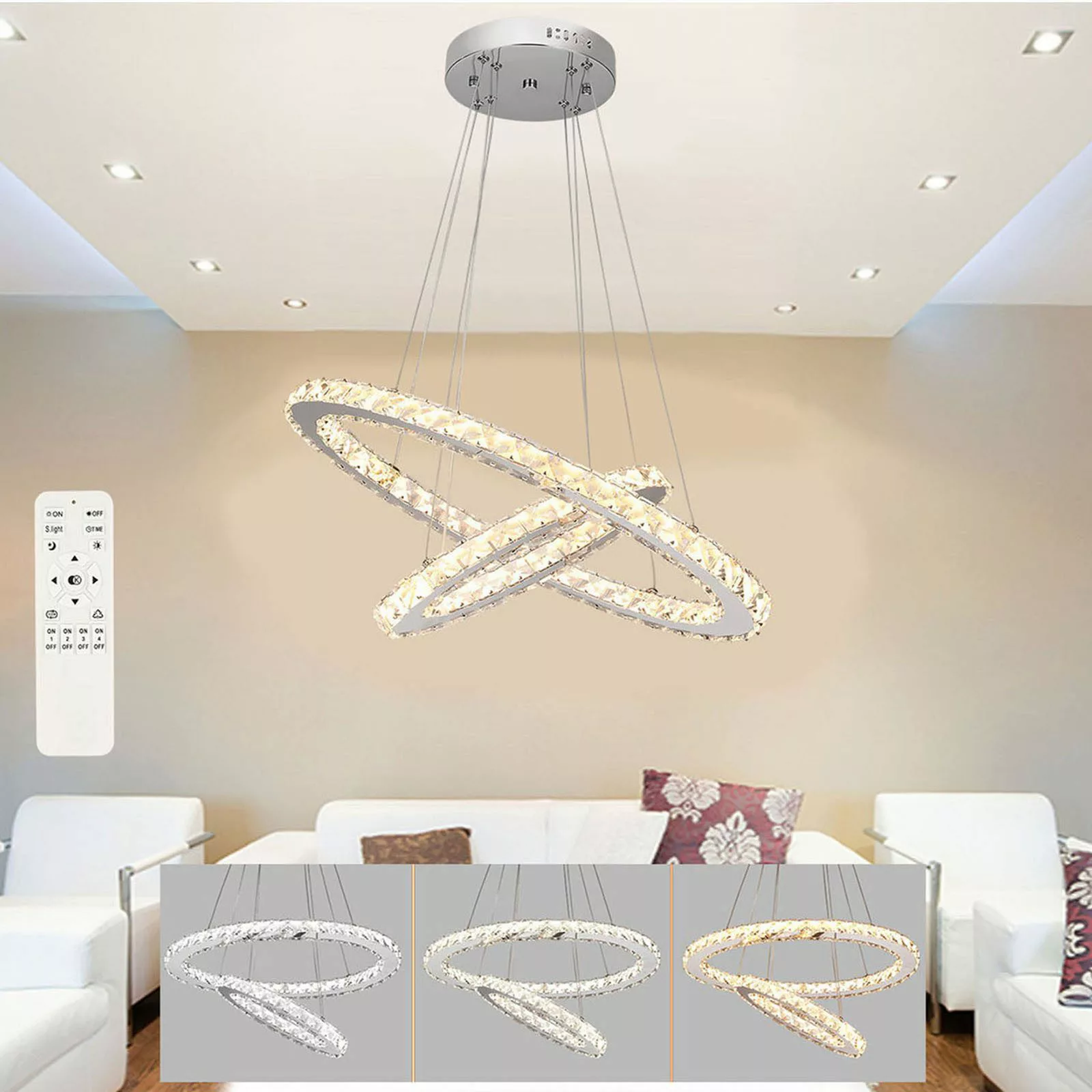 oyajia Deckenleuchte LED Kristall Deckenlampe Dimmbare, günstig online kaufen