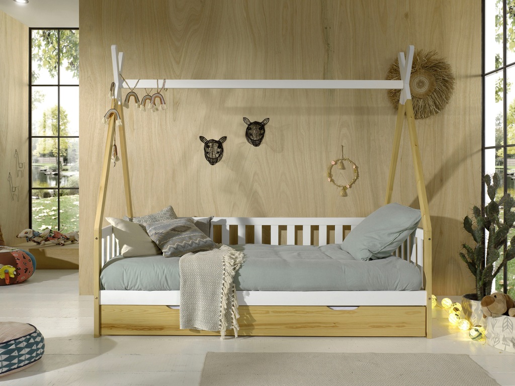 Vipack Kinderbett "Tipi, mit Querstange in Zelt-Optik, Kiefer massiv", (B/H günstig online kaufen