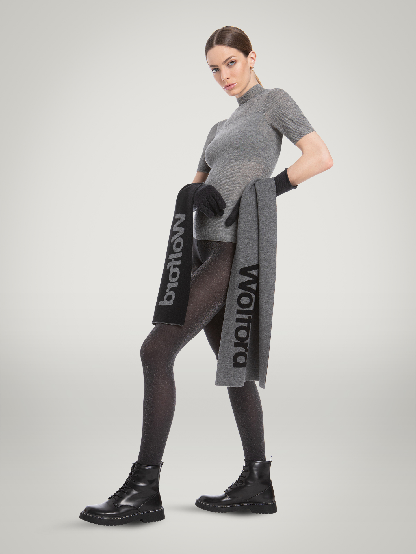 Wolford - Air Wool Top Short Sleeves, Frau, greymele, Größe: S günstig online kaufen