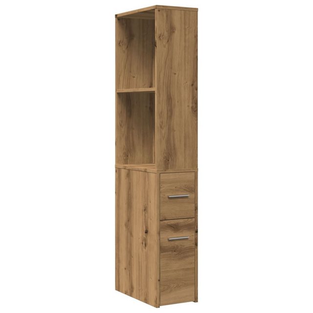 vidaXL Fächerschrank Badschrank Schmal mit Rollen Artisan-Eiche Holzwerksto günstig online kaufen