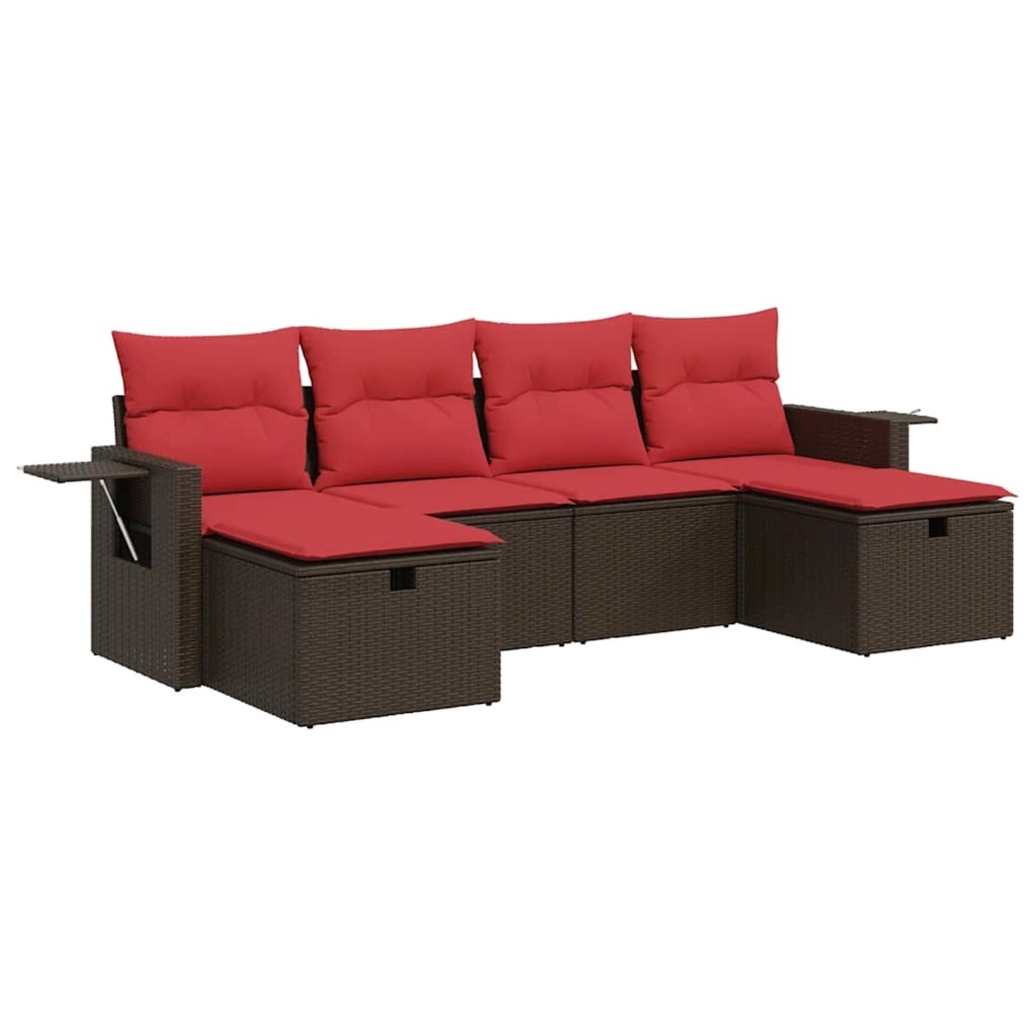 vidaXL 6-Tlg Garten-Sofagarnitur mit Kissen Braun Poly Rattan 3325530 günstig online kaufen