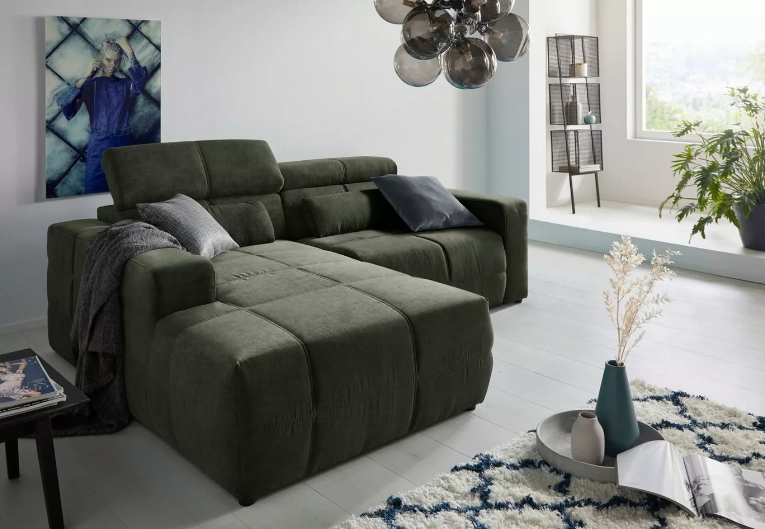 DOMO collection Ecksofa Brandon kleine Ausführung B/T/H: 214/100/80 cm, Mit günstig online kaufen