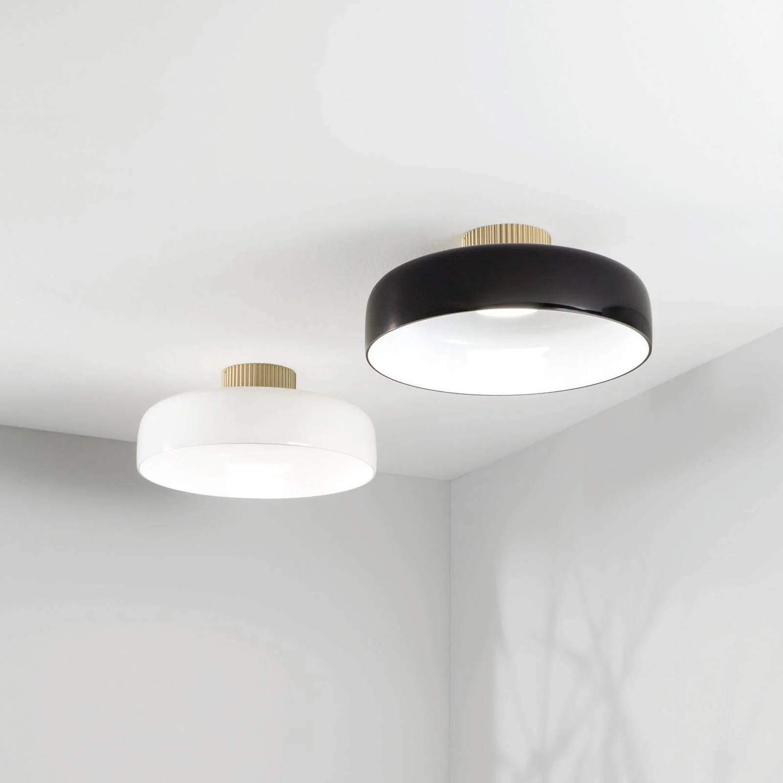 LED-Deckenlampe Lunar, schwarz, Glas, Ø 42 cm, CCT, dimmbar günstig online kaufen
