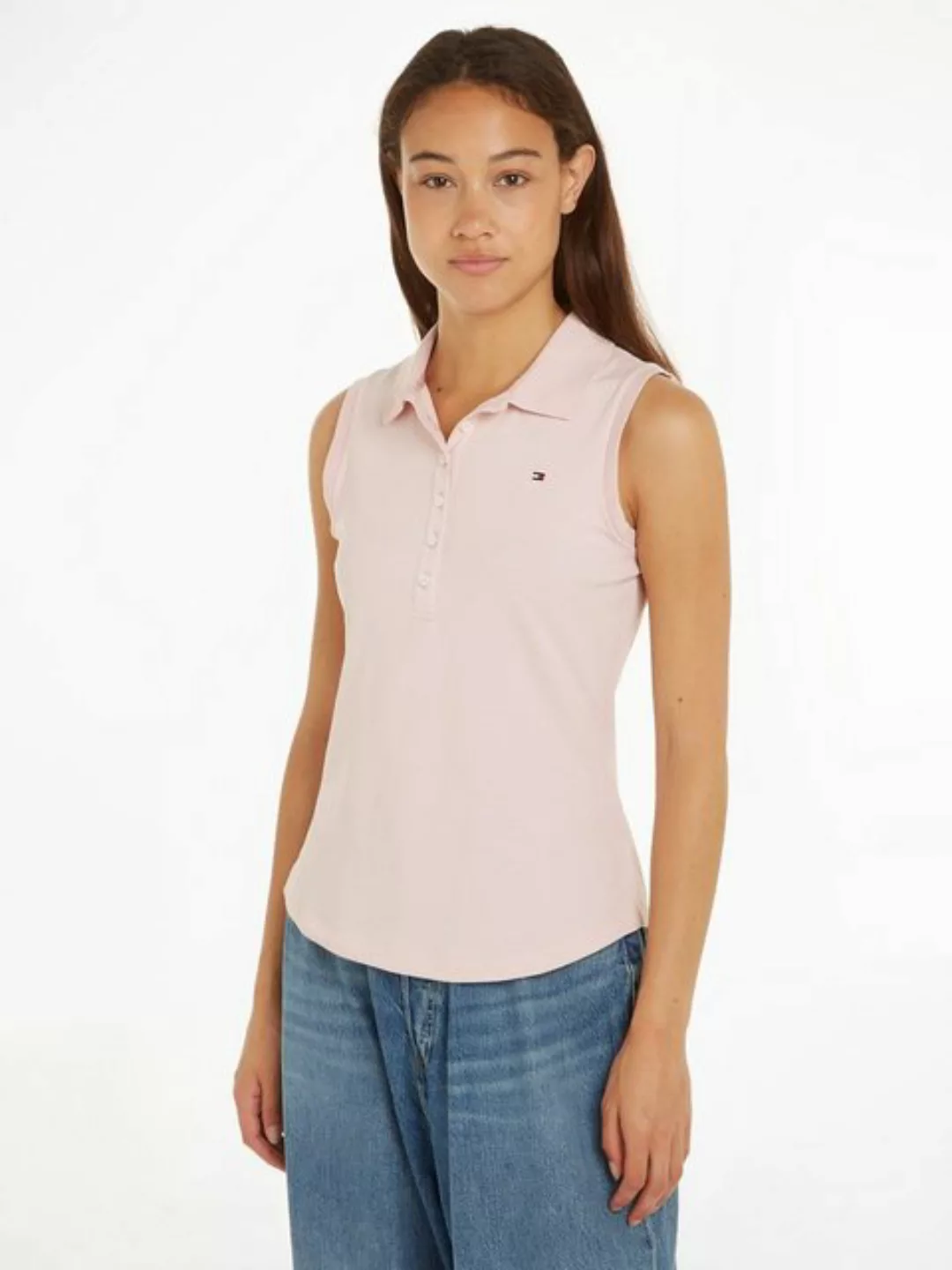 Tommy Hilfiger Poloshirt 1985 SLIM SLEEVELESS POLO mit Logostickerei günstig online kaufen