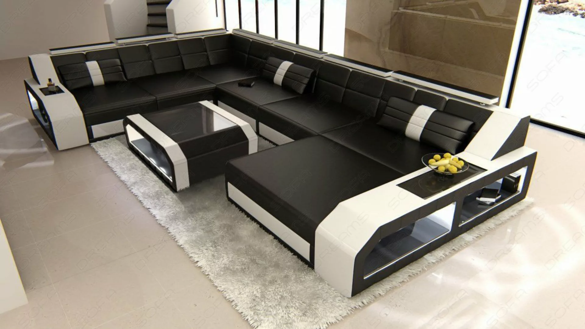 Sofa Dreams Wohnlandschaft Matera Mini, Designersofa, Kopfstützen, LED, USB günstig online kaufen