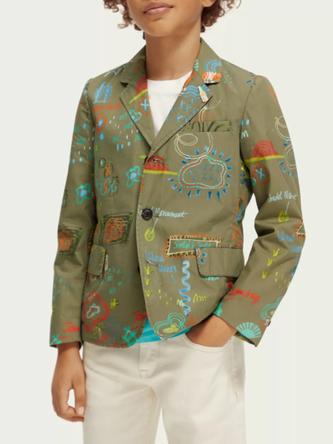 Scotch & Soda Einreihiger Blazer mit Print günstig online kaufen