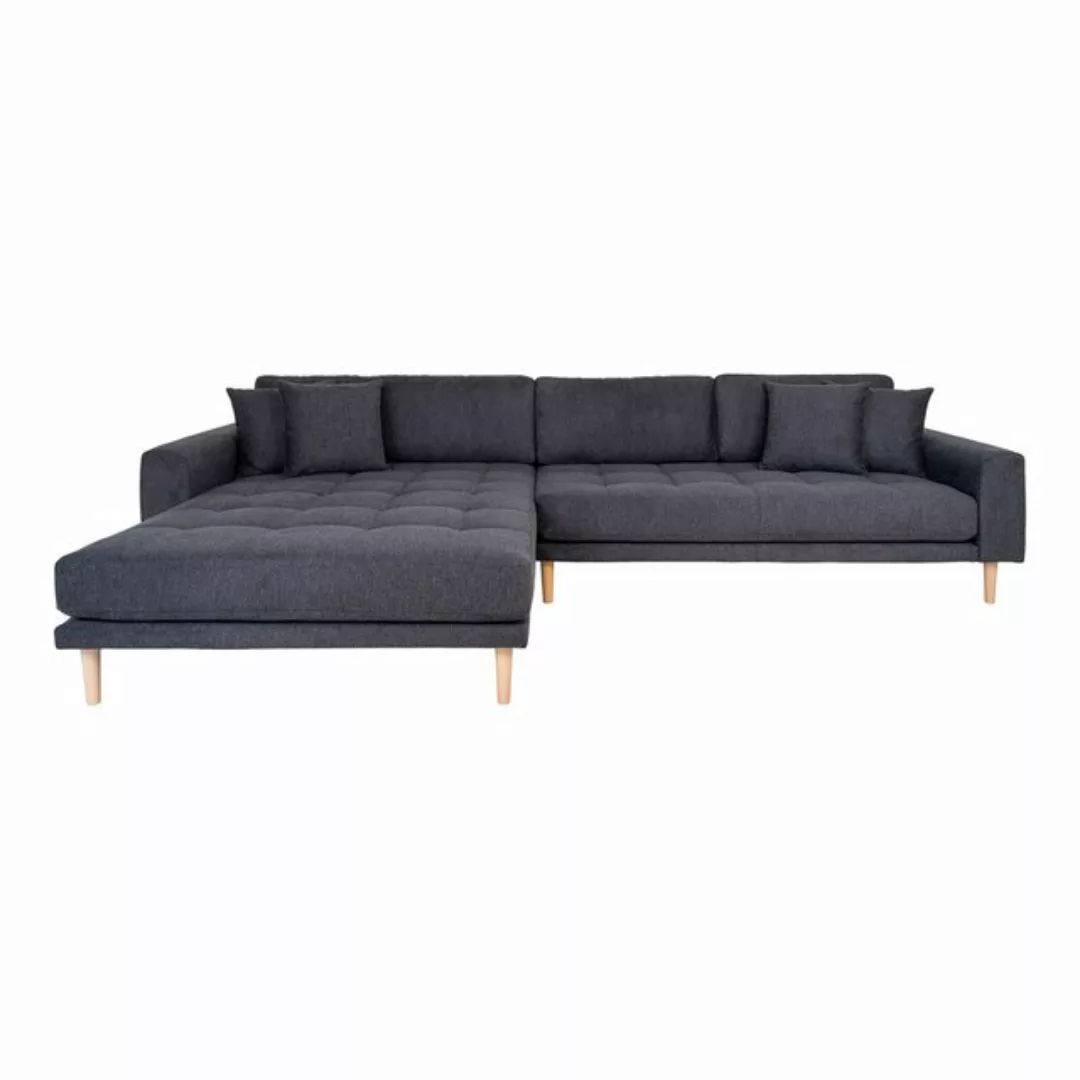 House Nordic Ecksofa Lido, in Dunkelgrau, Stoff - 290x76x92cm (BxHxT) günstig online kaufen