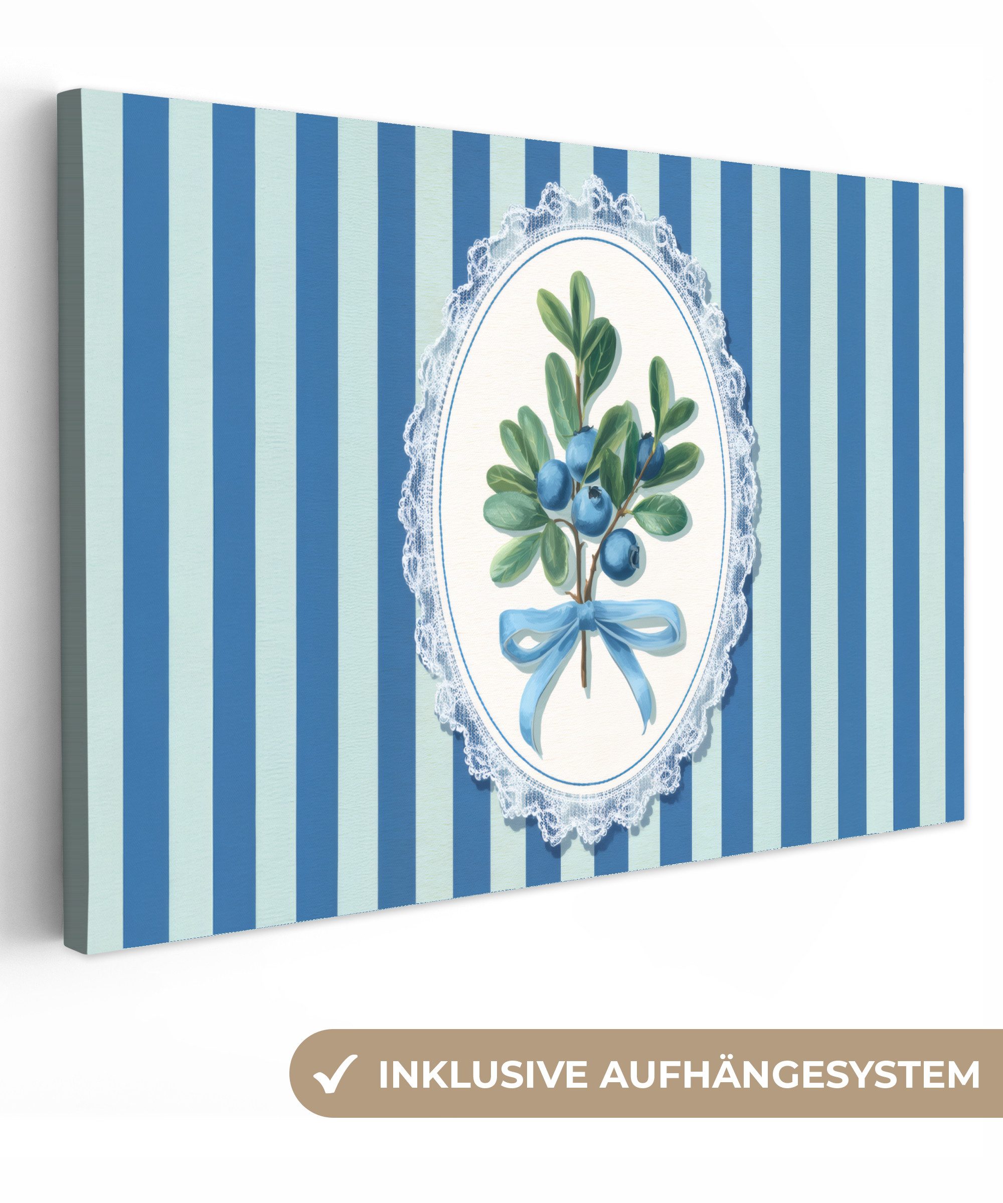 OneMillionCanvasses® Leinwandbild Illustration - Beeren - günstig online kaufen