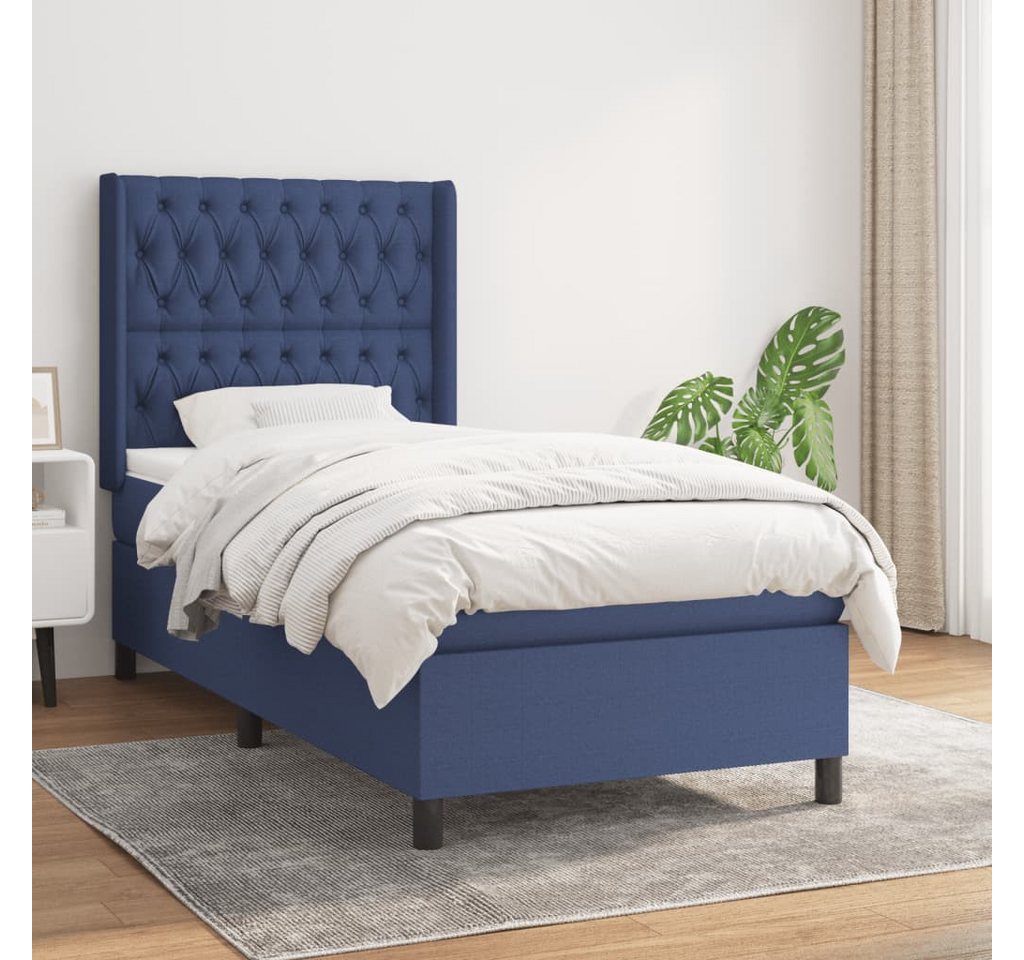 vidaXL Boxspringbett mit Matratze Blau 90x190 cm Stoff1366574 günstig online kaufen