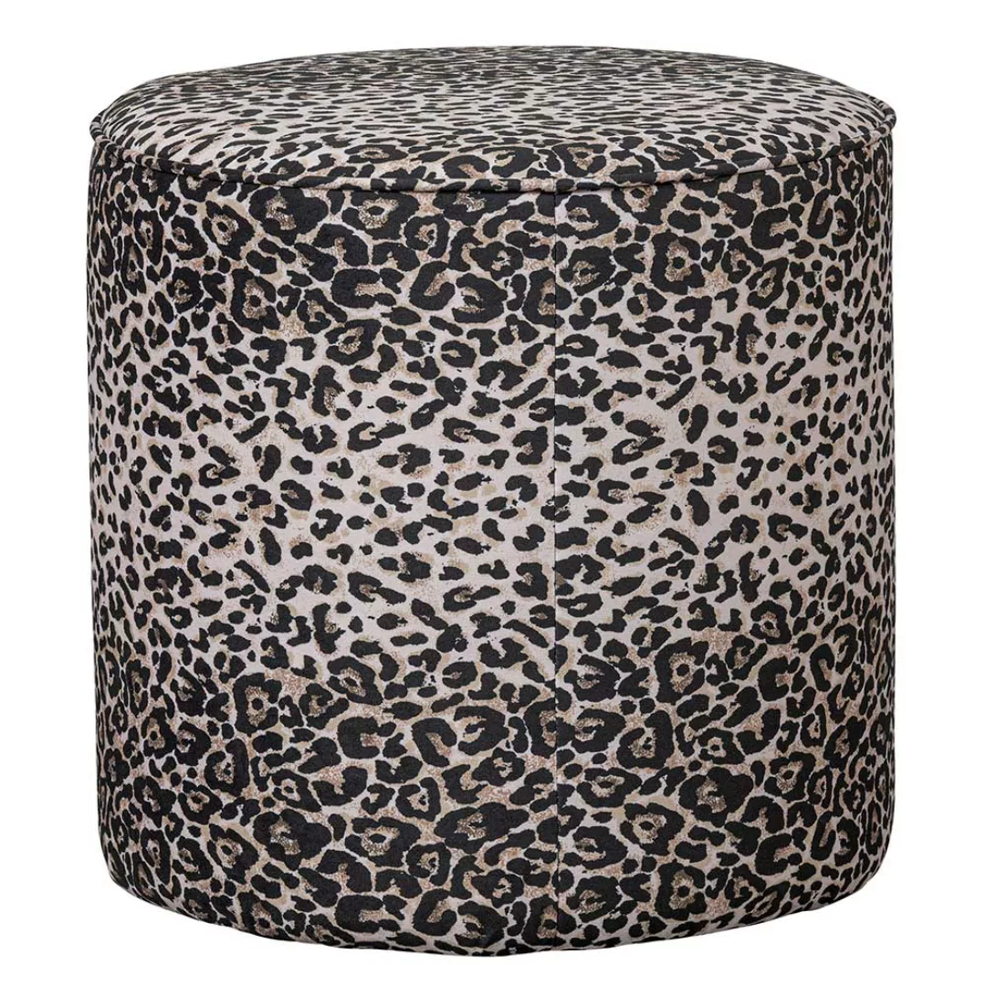 Runder Sitzpouf Leo Print mit Samt Bezug modernem Design günstig online kaufen