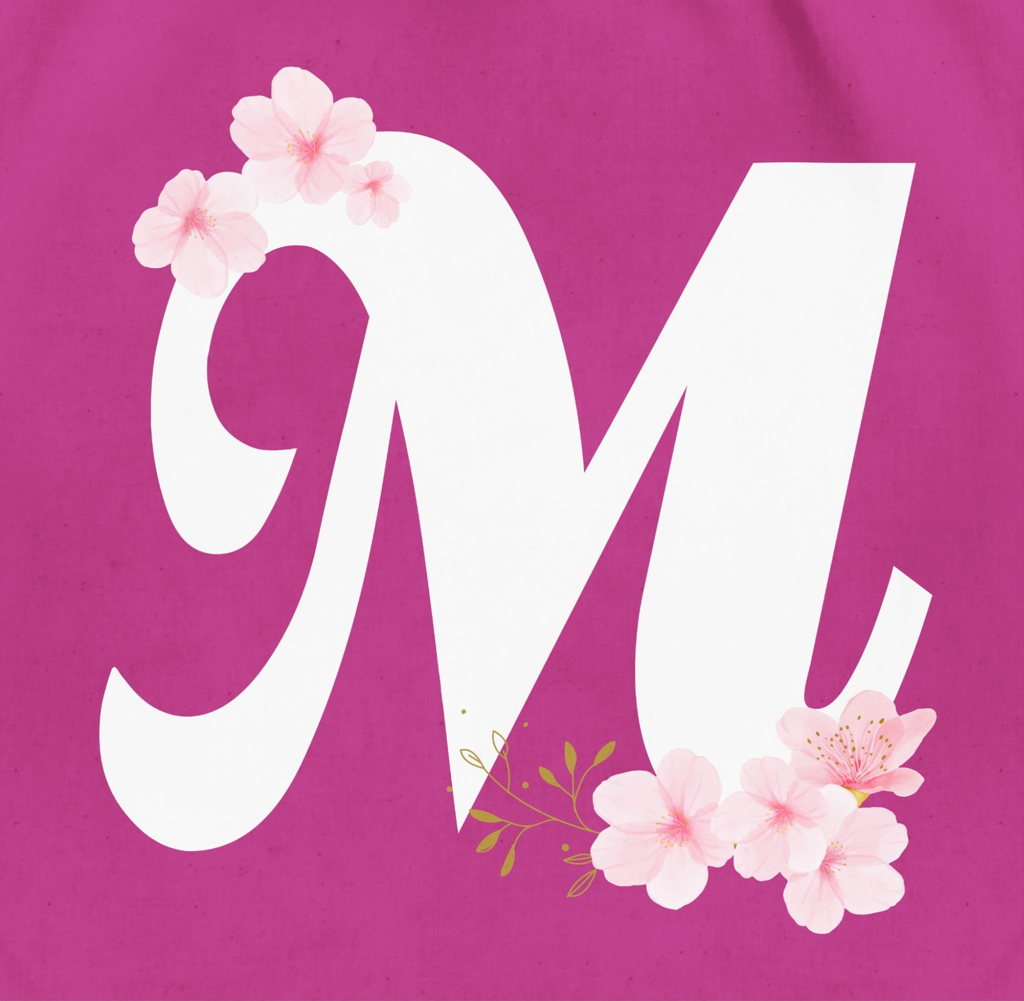 Shirtracer Turnbeutel Buchstabe M mit Kirschblüten, günstig online kaufen
