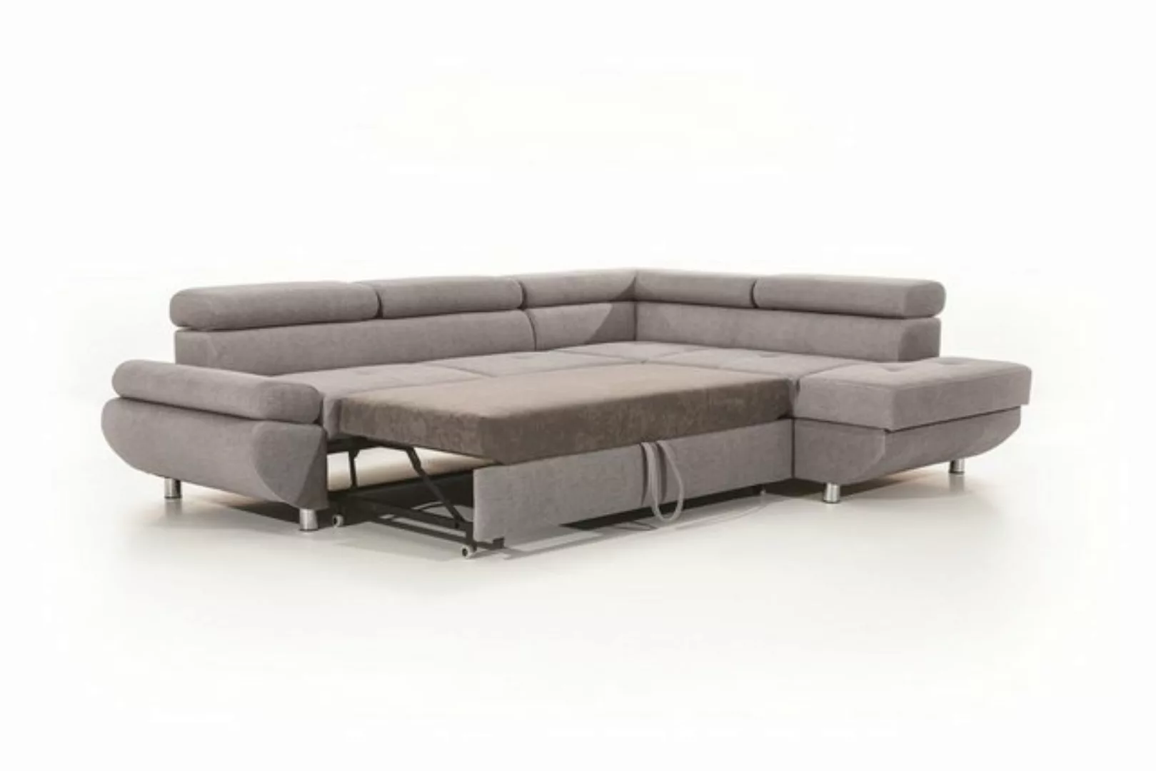 Fun Möbel Ecksofa Sofa PANOS Stoff Esito mit Schlaffunktion, Inkl. Bettkast günstig online kaufen