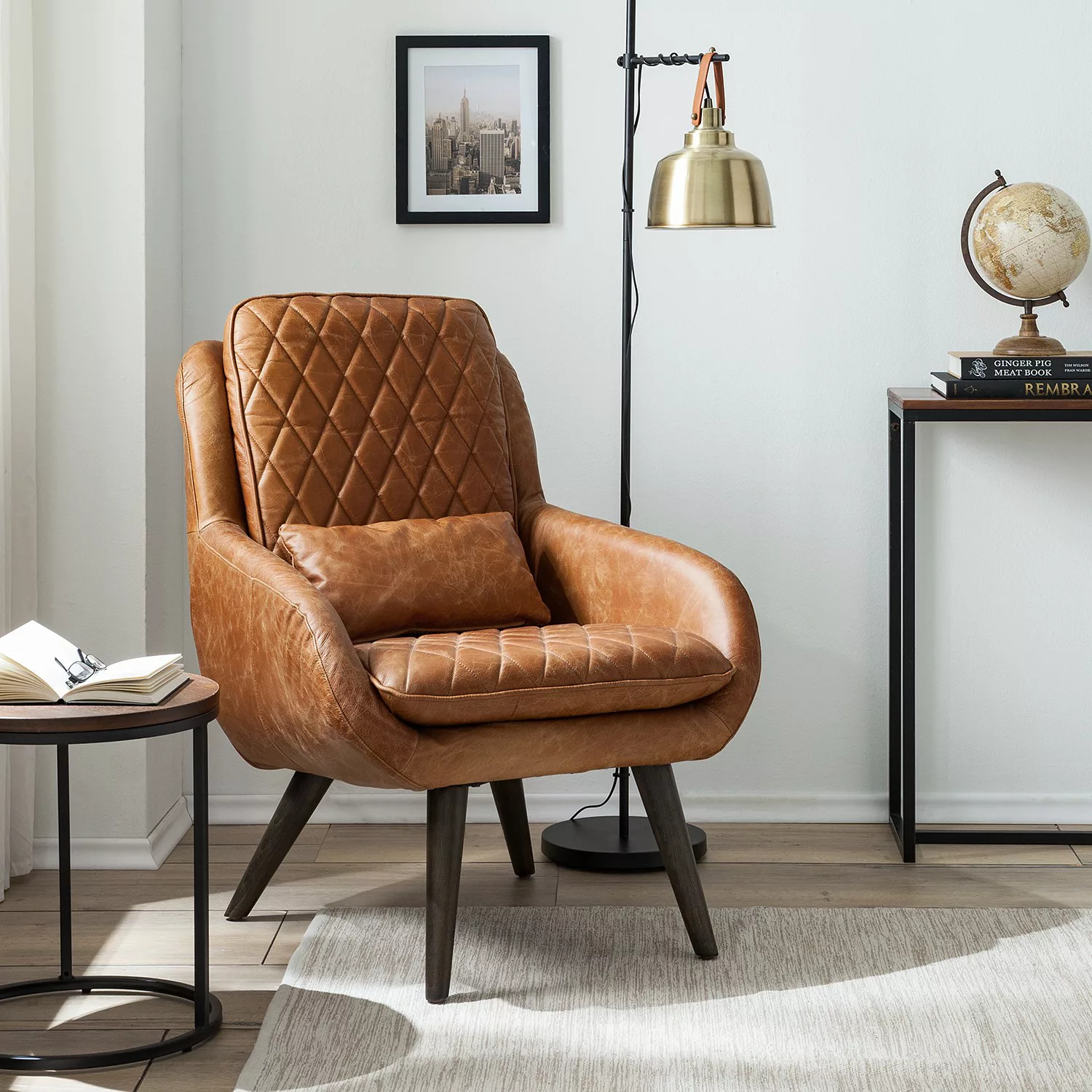 home24 ars manufacti Sessel Belrose II Cognac Echtleder 88x95x74 cm (BxHxT) günstig online kaufen