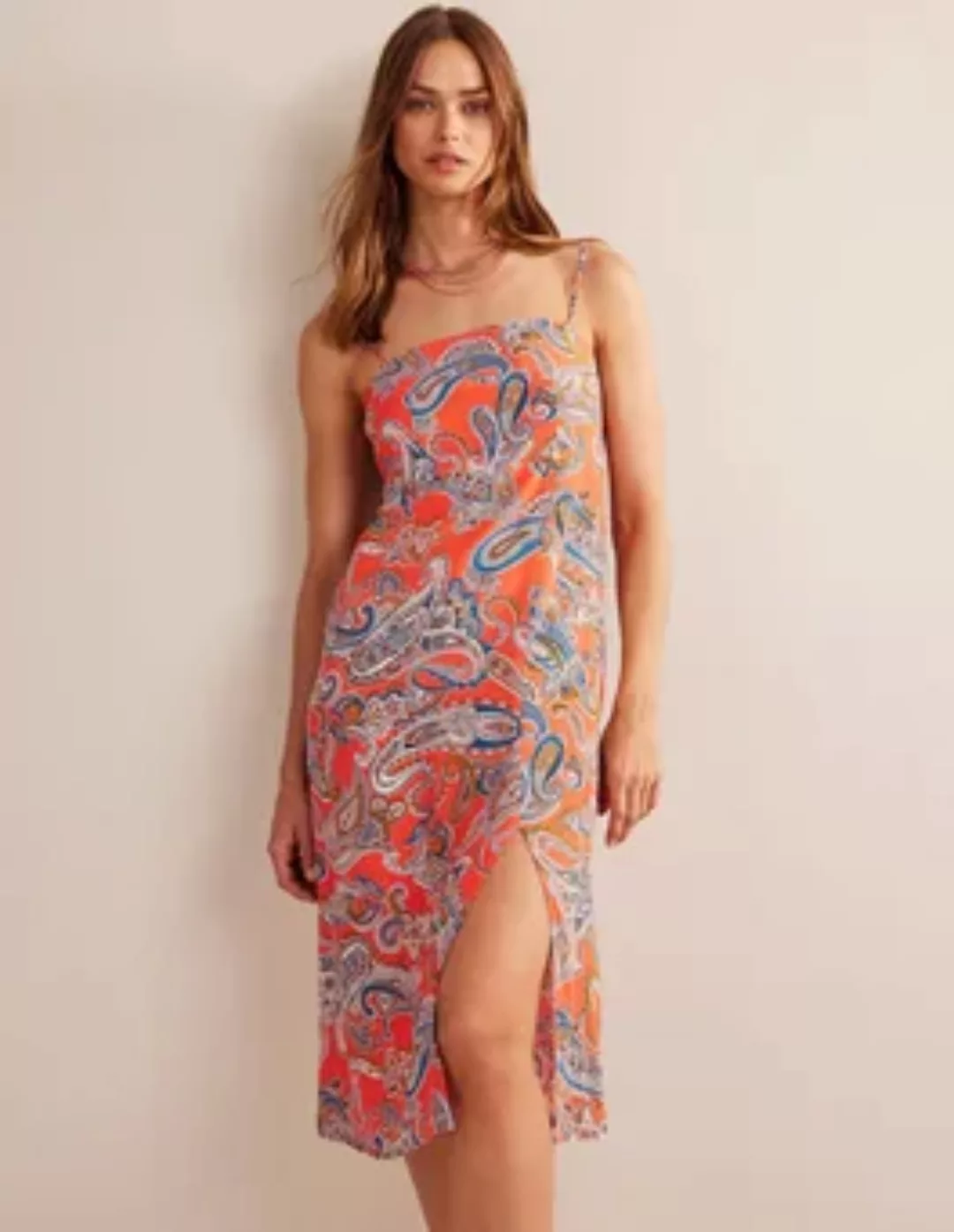 Trägerkleid in Säulenform mit Empire-Taille Damen Boden, Orangengelee, Para günstig online kaufen