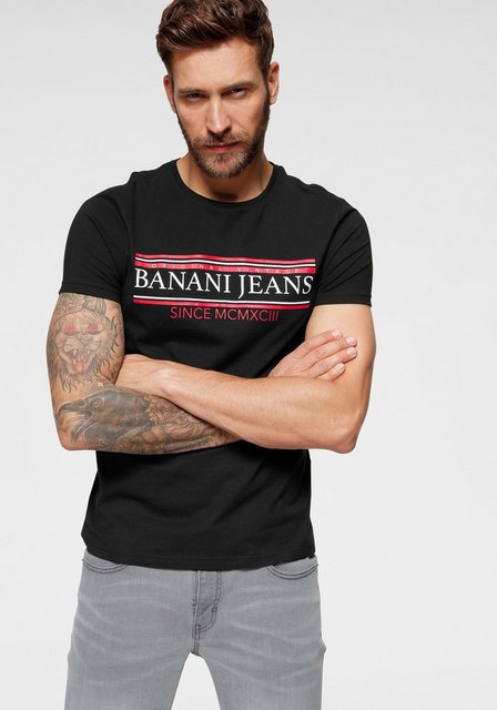 Bruno Banani T-Shirt, kurzärmelig, schmal geschnitten, bedruckt, Rundhalsau günstig online kaufen