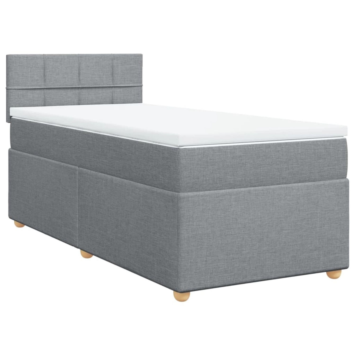 vidaXL Bettgestell Boxspringbett mit Matratze Hellgrau 90x200 cm Stoff Bett günstig online kaufen