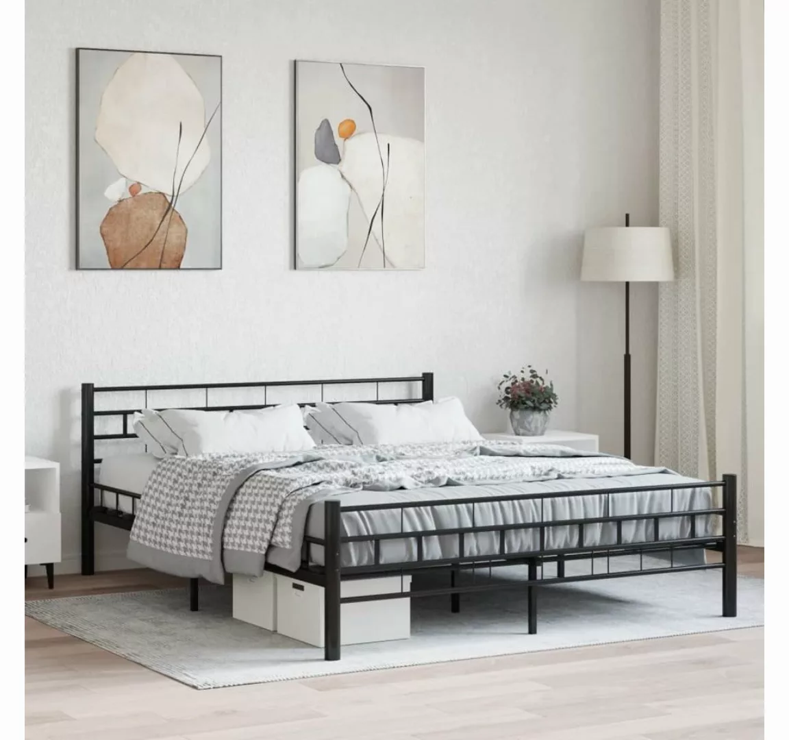 furnicato Bett Bettgestell Schwarz Stahl 160×200 cm günstig online kaufen