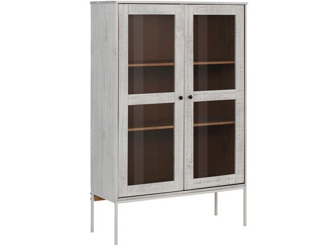 loft24 Vitrine Franko Standvitrine, Vitrinenschrank, 2 Glastüren, Kiefer, L günstig online kaufen