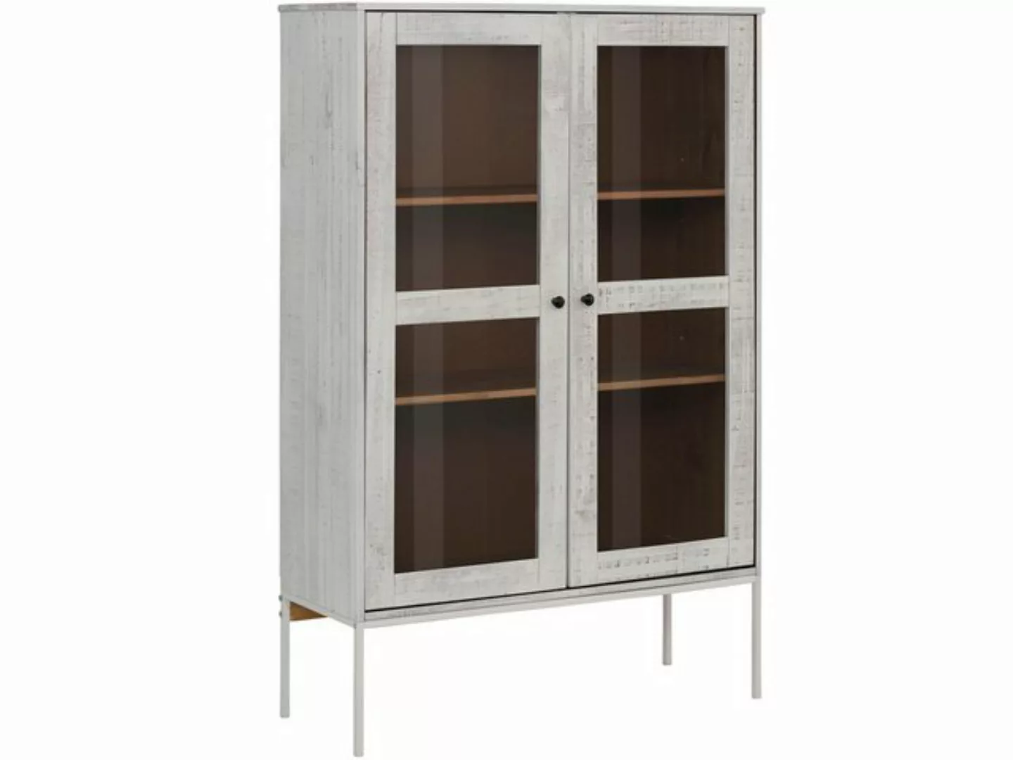 loft24 Vitrine Franko Standvitrine, Vitrinenschrank, 2 Glastüren, Kiefer, L günstig online kaufen