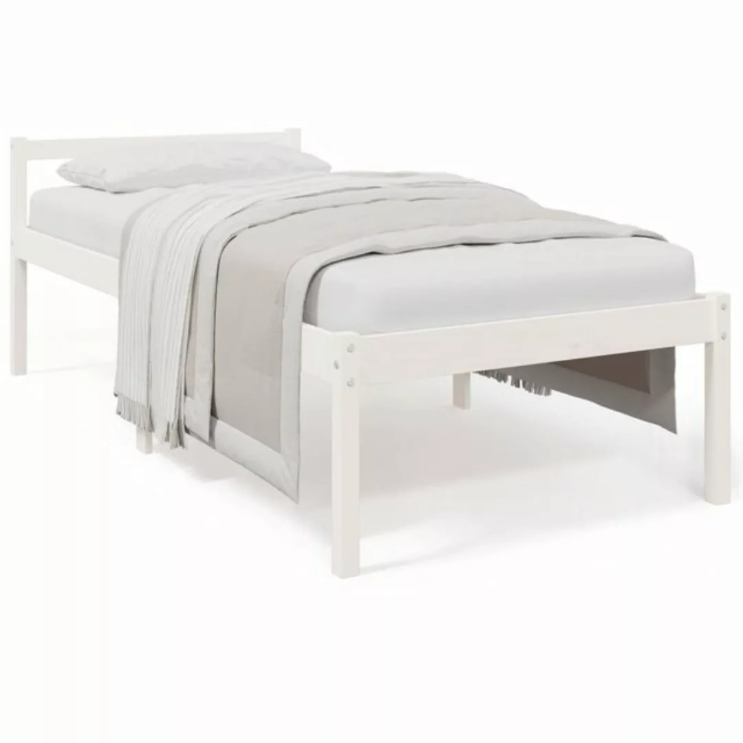vidaXL Bett Seniorenbett Weiß 100x200 cm Massivholz Kiefer günstig online kaufen