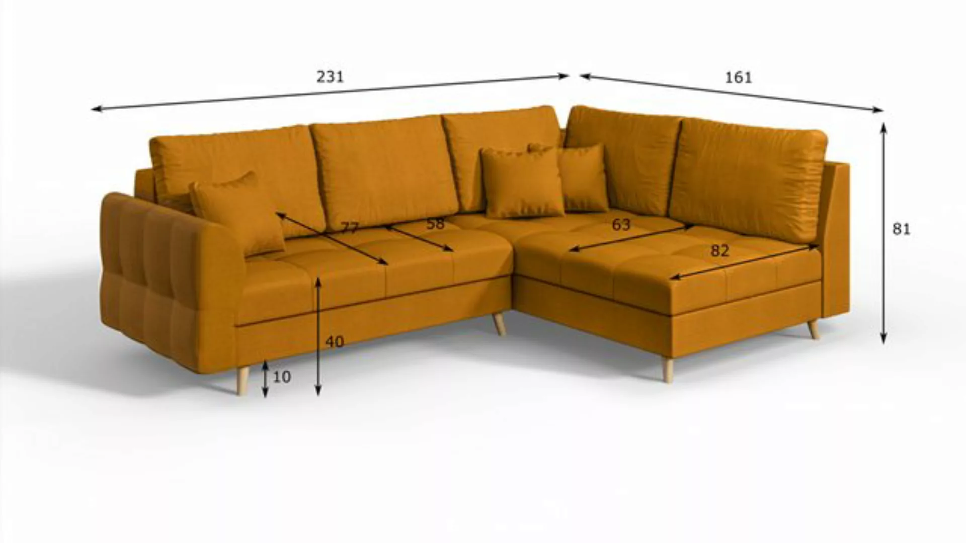 S-Style Möbel Ecksofa Cuba im skandinavischen Design, Ottomane links oder r günstig online kaufen