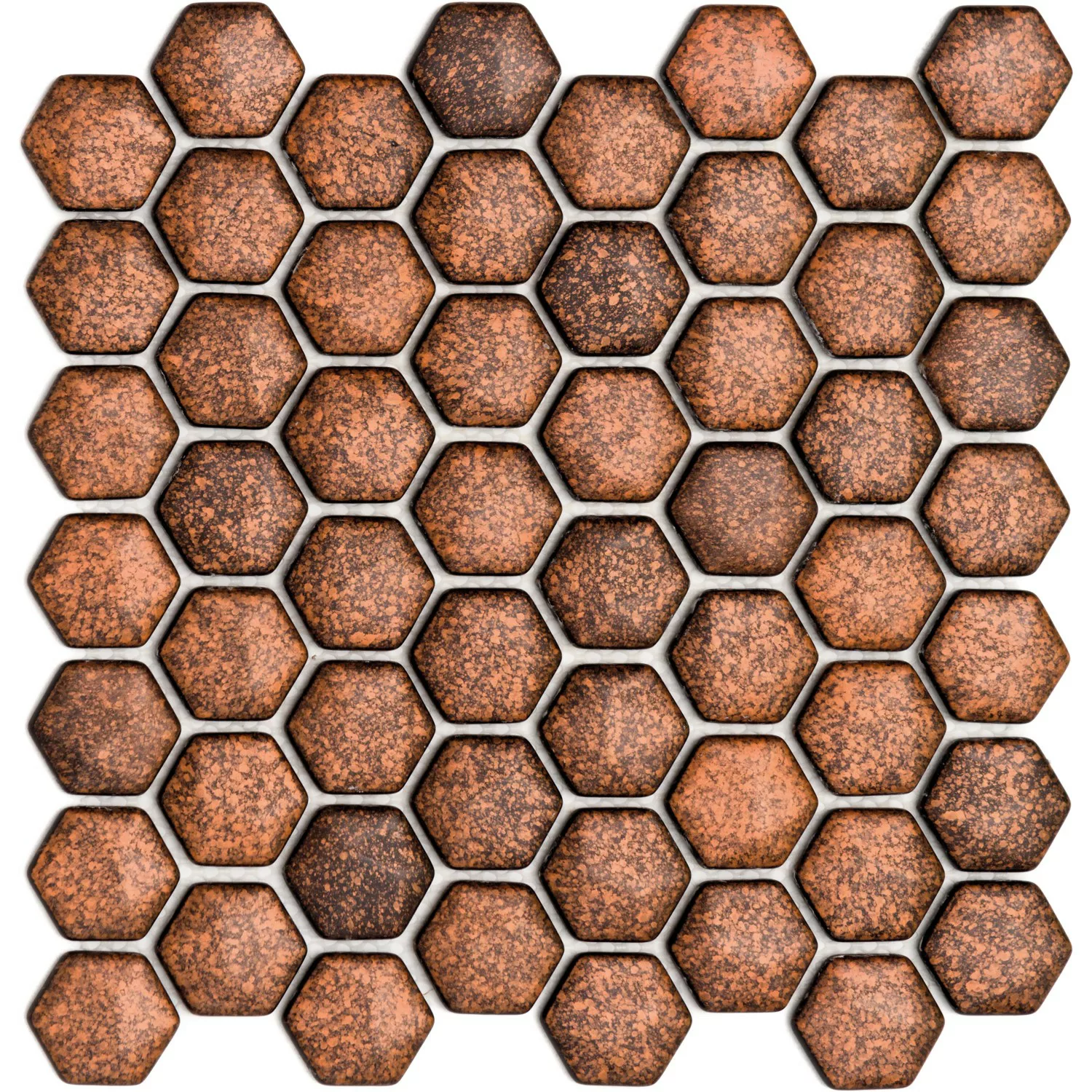 Mosaikmatte Ebru Hexagon Glas Bronze 29 cm x 29 cm günstig online kaufen