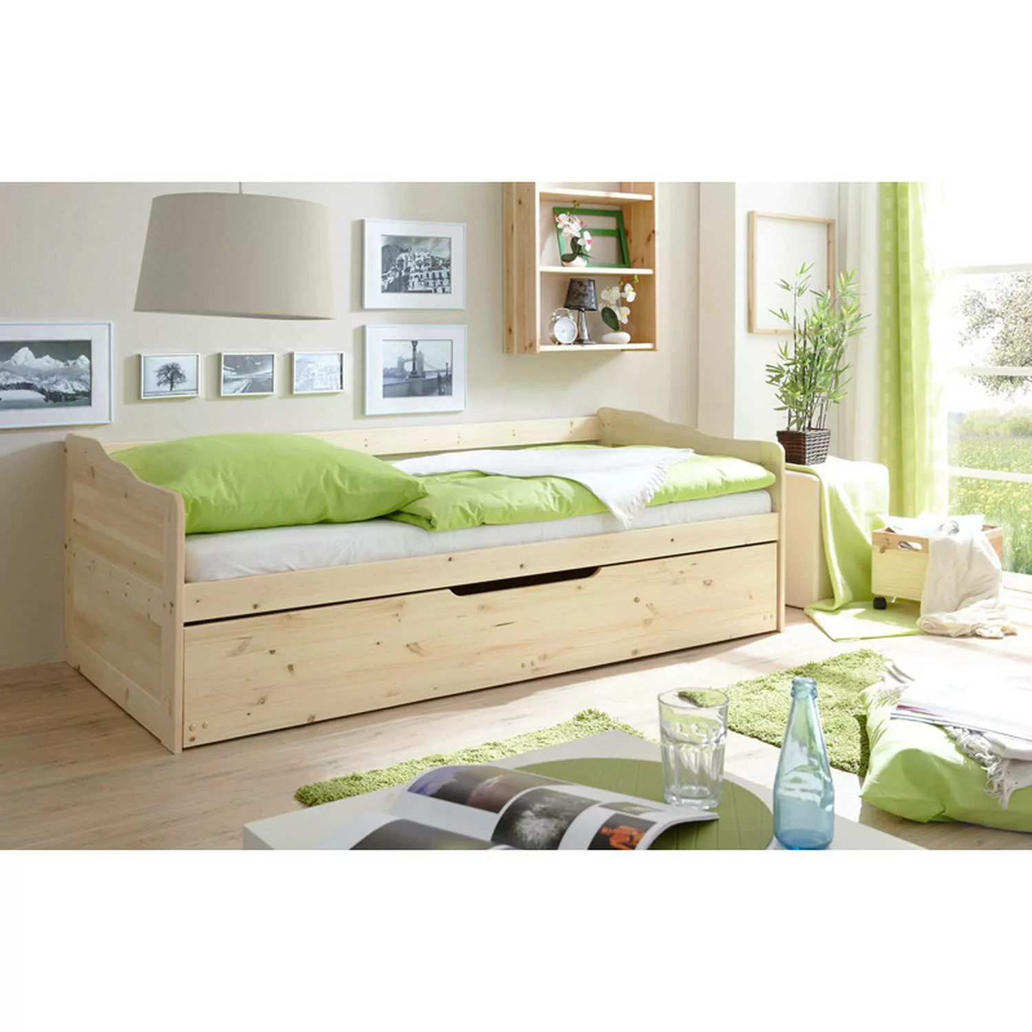 Funktionsbett Jugendbett Gästebett mit 2ter Liegefläche 2x 90x200cm CATANIA günstig online kaufen