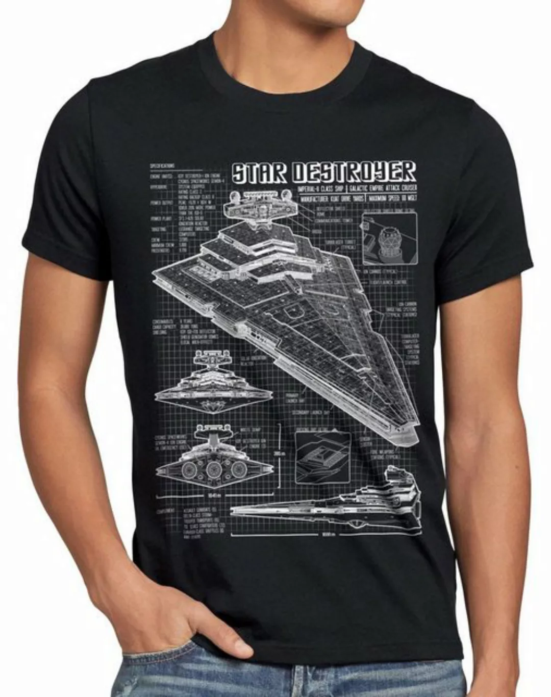 style3 T-Shirt Sternenzerstörer Blaupause raumschiff star krieg wars der st günstig online kaufen