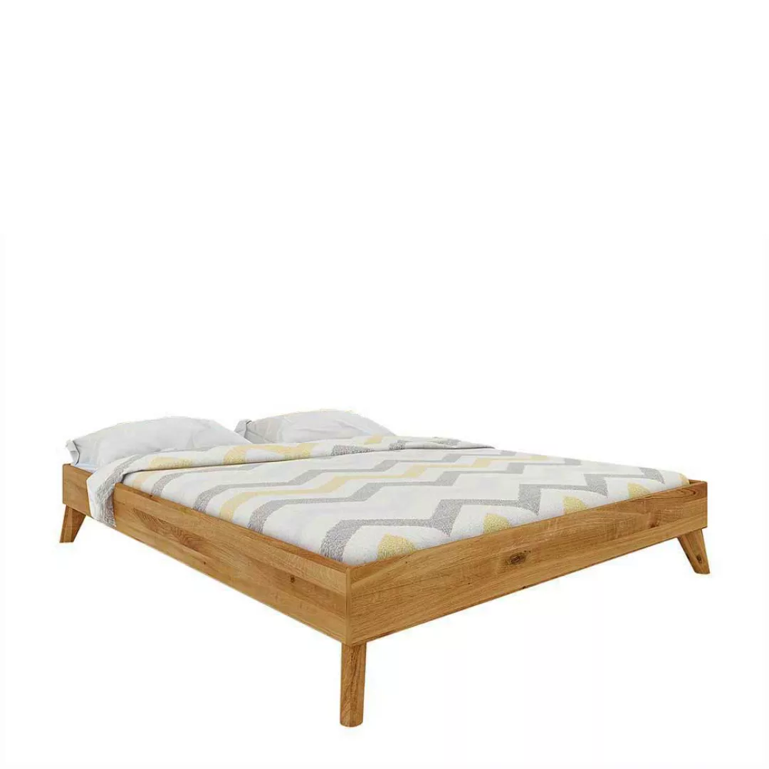 Bett für Dachschräge Wildeiche Massivholz günstig online kaufen