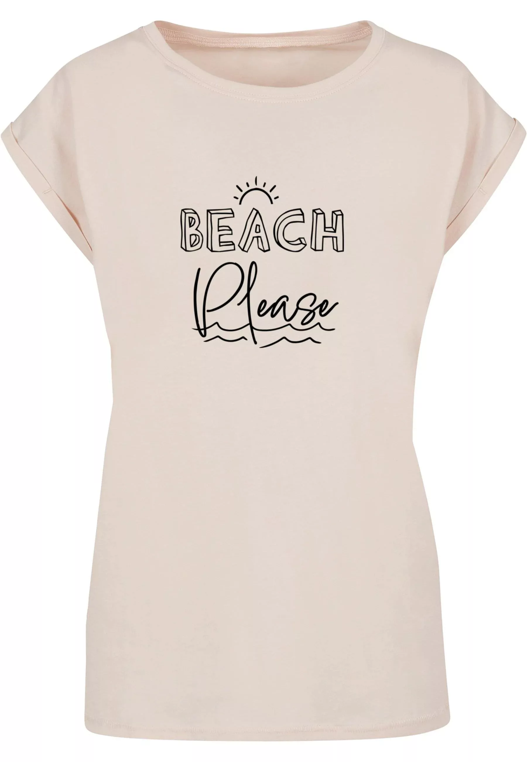 Merchcode T-Shirt "Merchcode Damen Ladies Beach Please Extended Shoulder Te günstig online kaufen