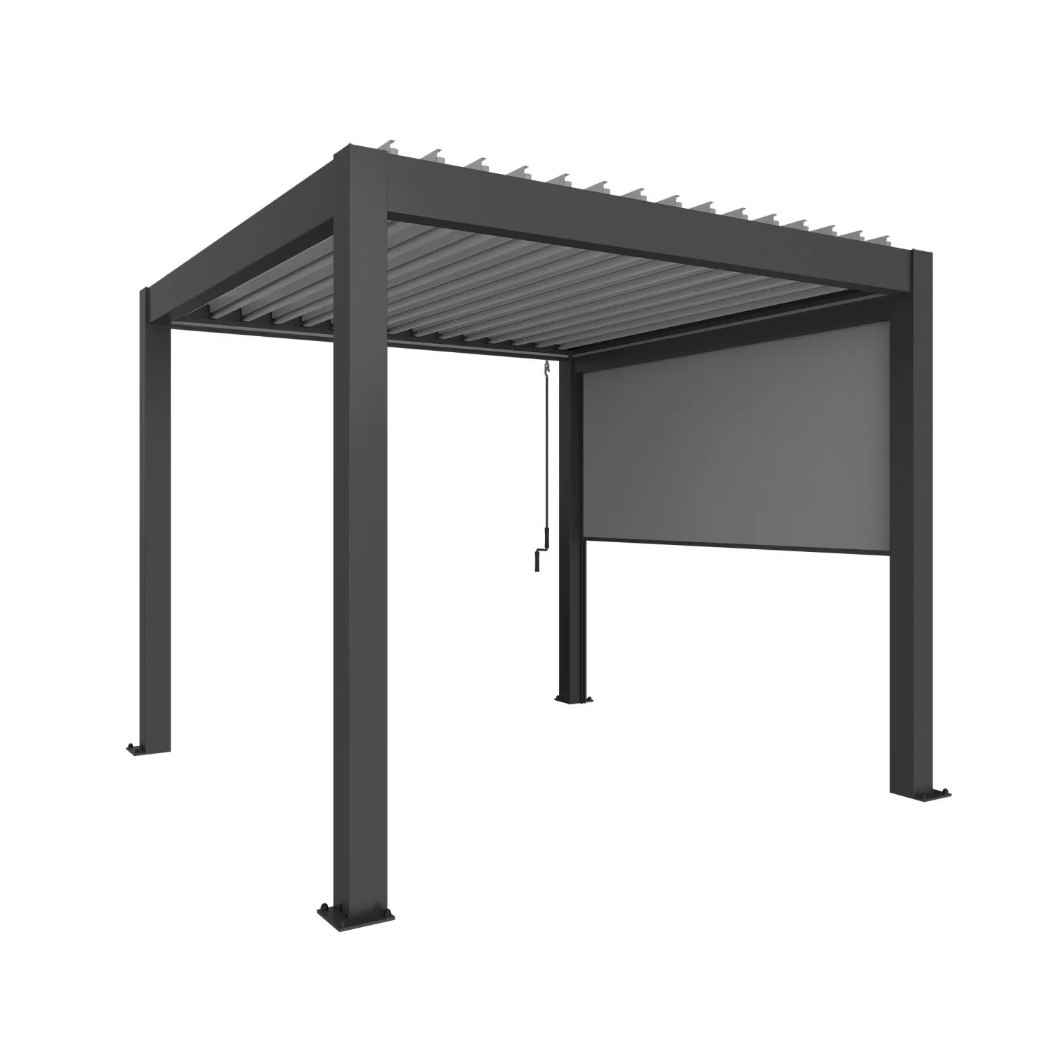 Biohort Sonnenschutzrollo zu Pergola 10 x 235 x 364 cm Dunkelgrau-Metallic günstig online kaufen