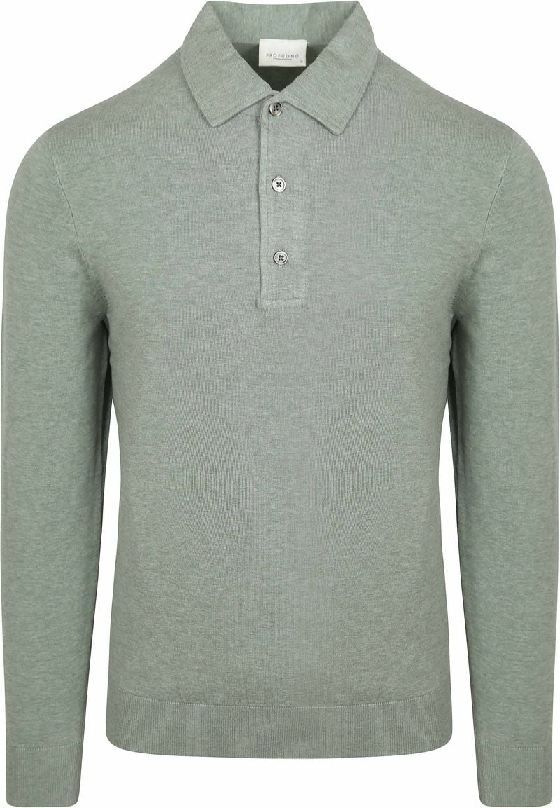 Profuomo Longsleeve Poloshirt Luxury Basic Grün - Größe M günstig online kaufen