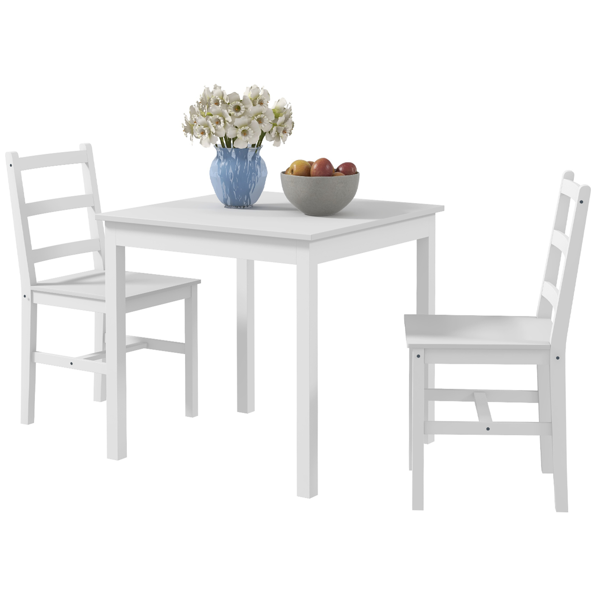 HOMCOM Essgruppe 3er-Set, Esstisch mit 2 Stühle, Küchentisch-Set für 2 Pers günstig online kaufen