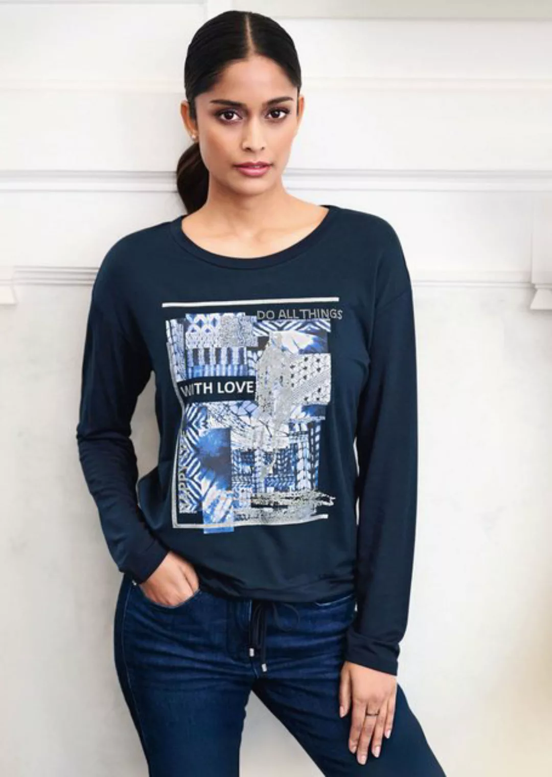 MADELEINE Langarmshirt Oversized-Langarmshirt mit Druckmotiv günstig online kaufen