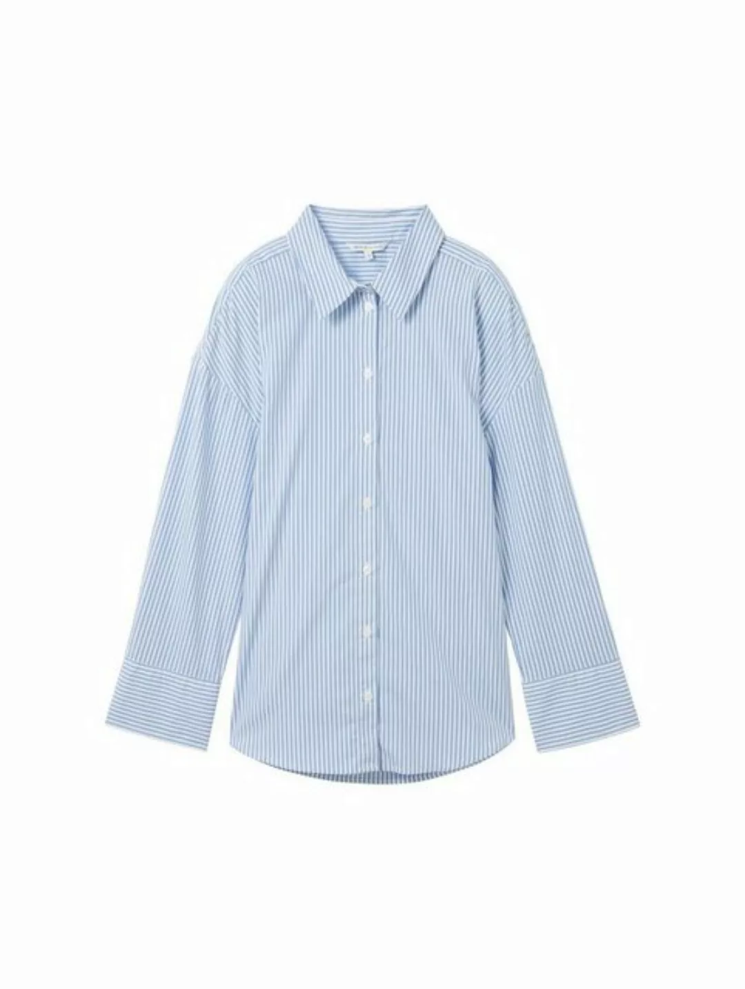 TOM TAILOR Denim Blusenshirt striped poplin shirt, blue white strripe günstig online kaufen