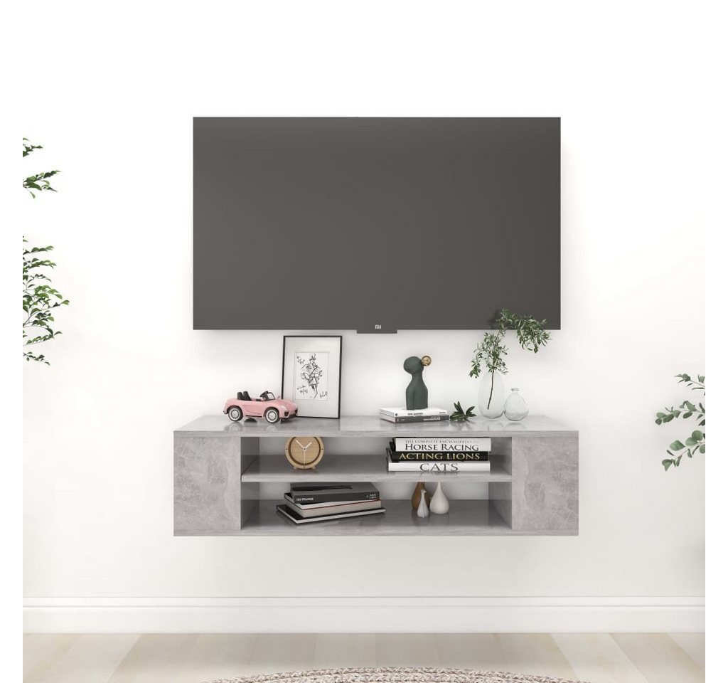 furnicato TV-Schrank TV-Hängeschrank Betongrau 100x30x26,5 cm Holzwerkstoff günstig online kaufen