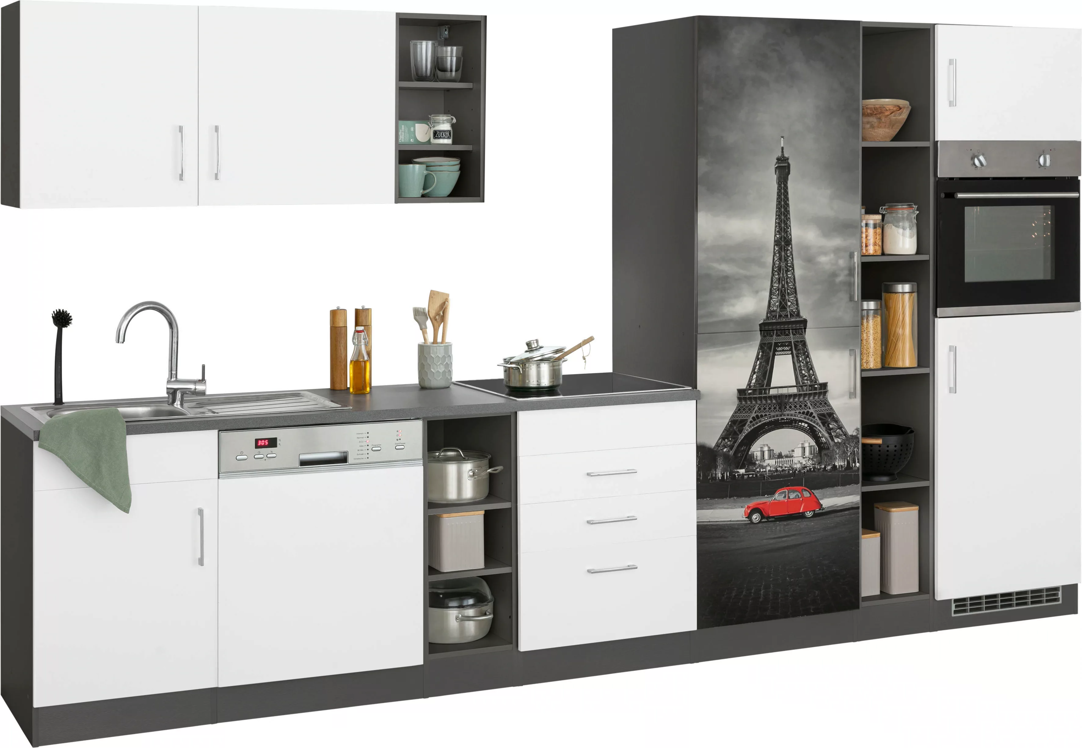 HELD MÖBEL Küchenzeile "Paris", ohne E-Geräte, Breite 350 cm günstig online kaufen