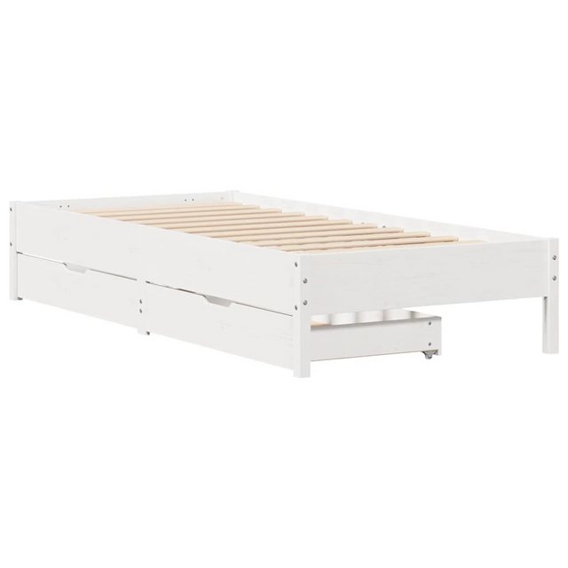 vidaXL Bett Massivholzbett ohne Matratze Weiß 90x200 cm Kiefernholz günstig online kaufen