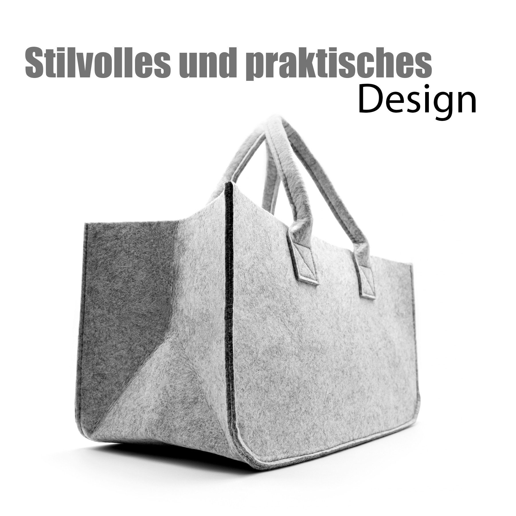 BigDean Shopper 3x Filztasche in Hellgrau günstig online kaufen