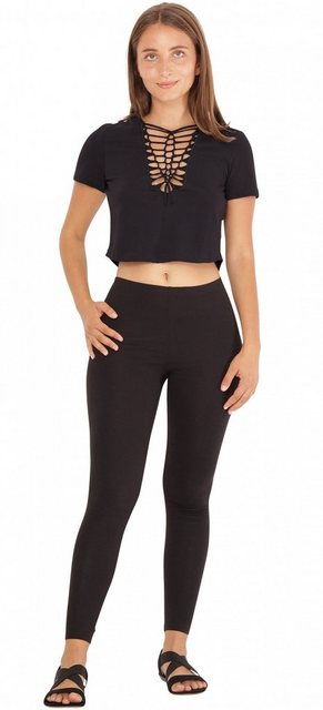 PUREWONDER Crop-Top Kurzarm Shirt mit V-Ausschnitt dr7 Jersey günstig online kaufen