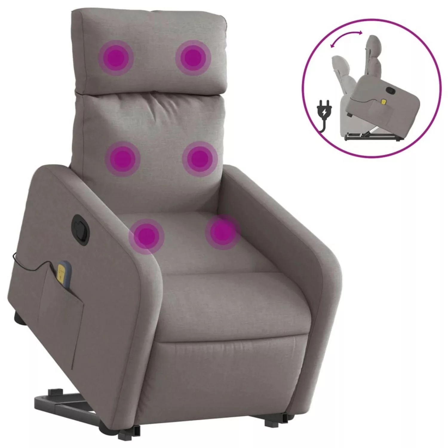 vidaXL Massagesessel mit Aufstehhilfe Taupe Stoff Modell 13 günstig online kaufen