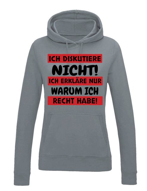 Youth Designz Kapuzenpullover "Ich diskutiere nicht" Damen Hoodie Pullover günstig online kaufen