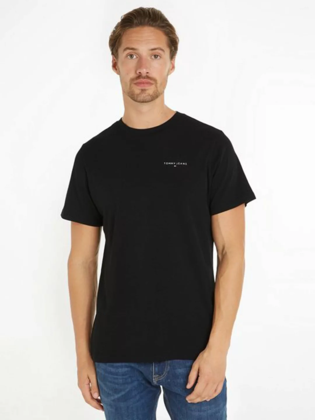 Tommy Jeans T-Shirt TJM SLIM LINEAR CHEST TEE EXT mit Logoschriftzug günstig online kaufen