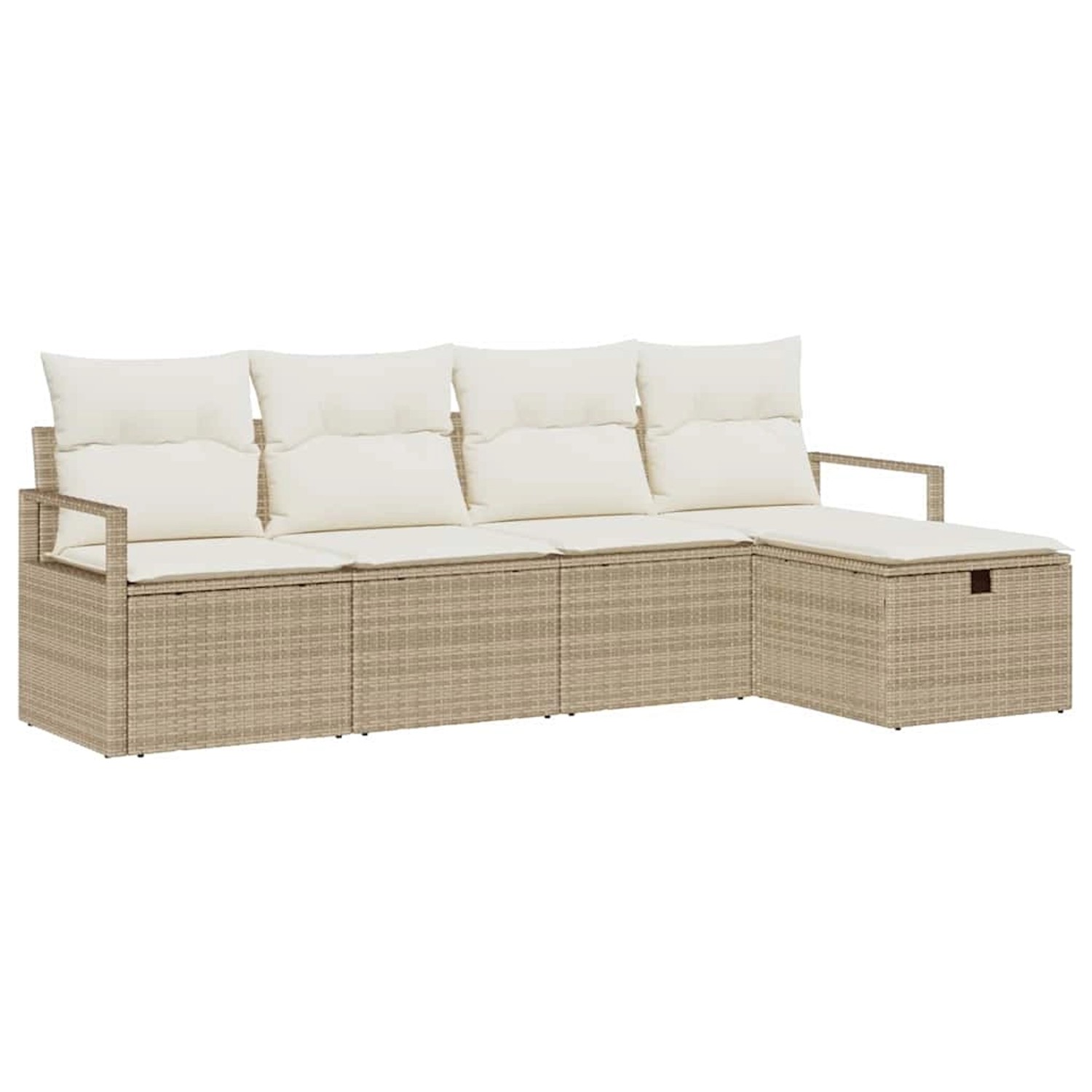 vidaXL 5-Teiliges Gartensofa-Set mit Kissen in Beige aus Poly Rattan 336049 günstig online kaufen
