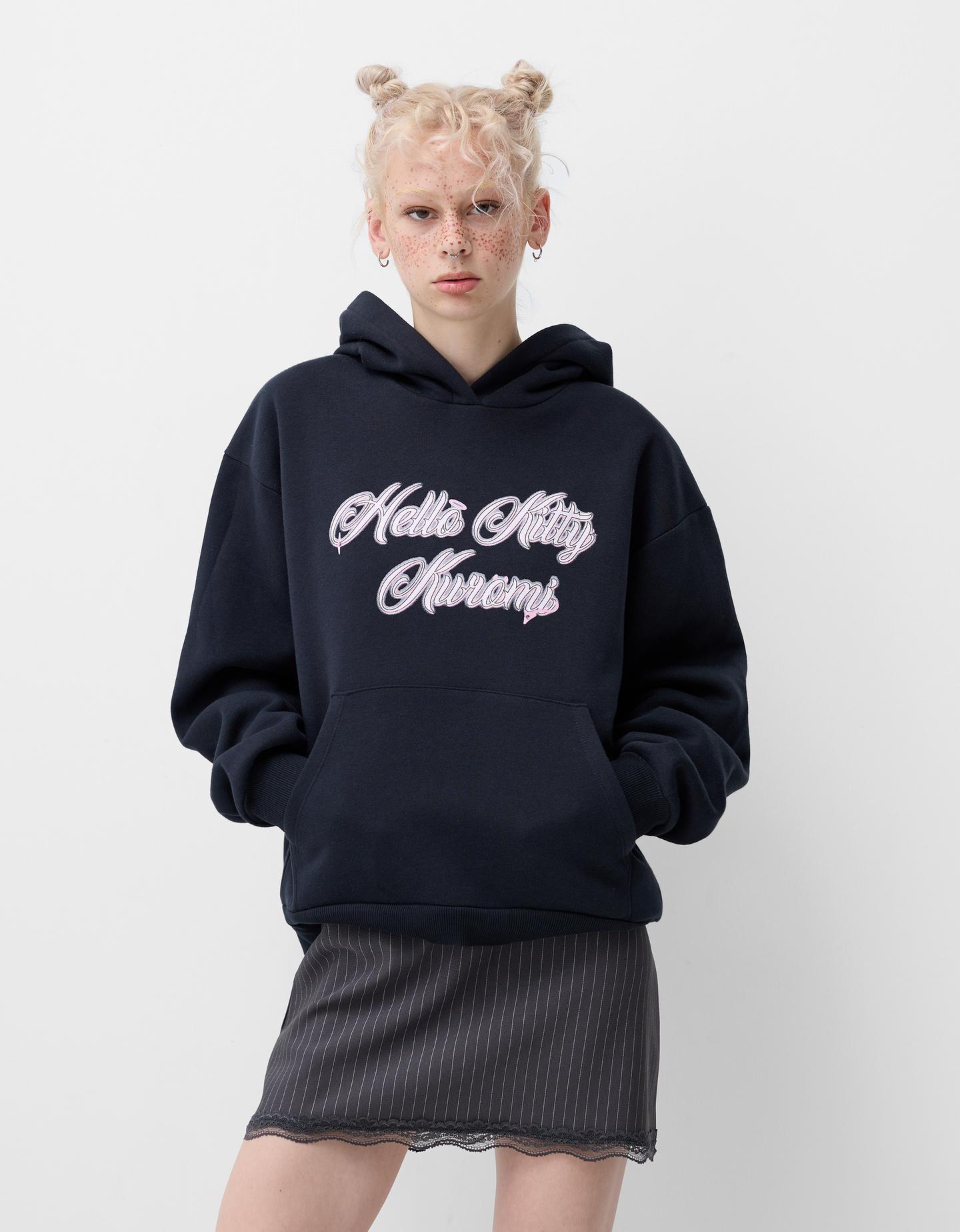 Bershka Hoodie Hello Kitty & Kuromi Mit Kapuze Damen L Schwarz günstig online kaufen