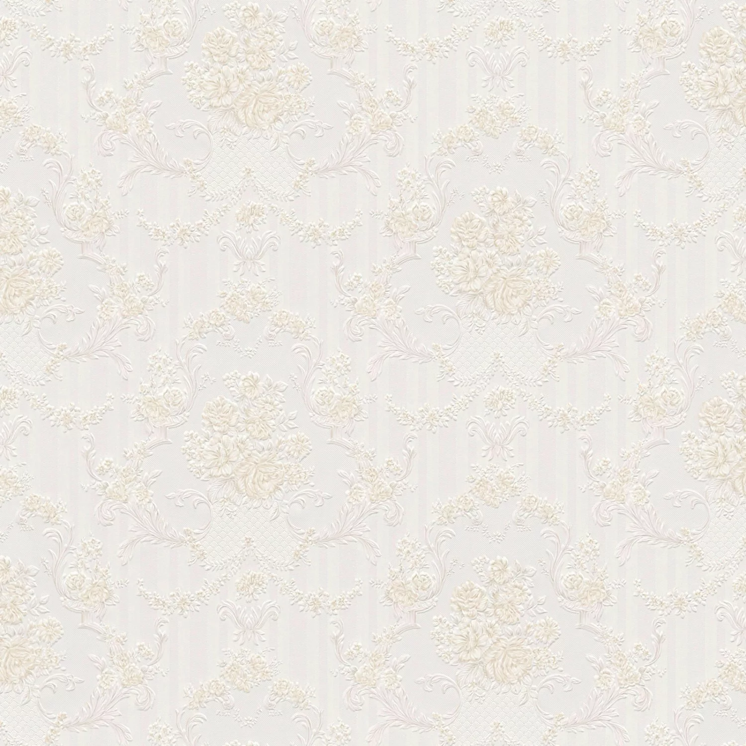 Bricoflor Weiße Papiertapete mit Blumen Romantische Tapete mit Rosen Ideal günstig online kaufen