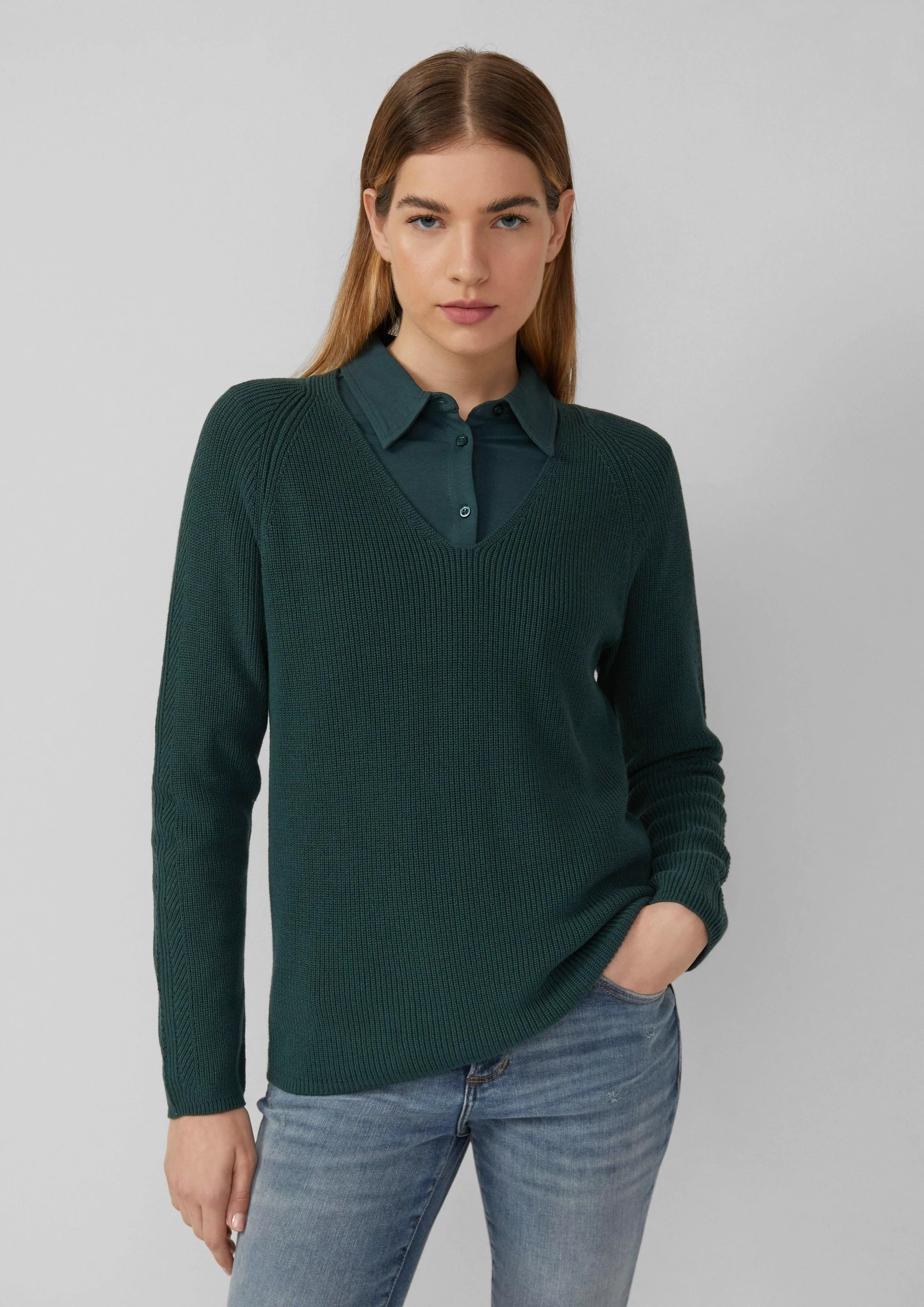 s.Oliver Strickpullover Strickpullover aus Baumwollmix mit günstig online kaufen