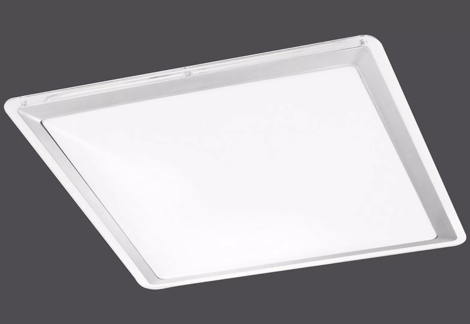 LED Deckenleuchte Labol aus Eisen in Silber IP44 430 x 430 mm günstig online kaufen