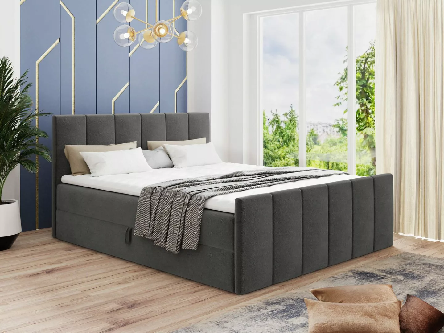 Sofnet Boxspringbett Star Lux (mit zwei Bettkasten, Bonell-Matratze und Top günstig online kaufen